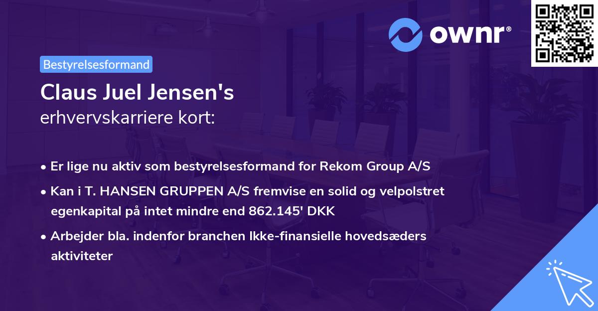 Claus Juel Jensen's erhvervskarriere kort