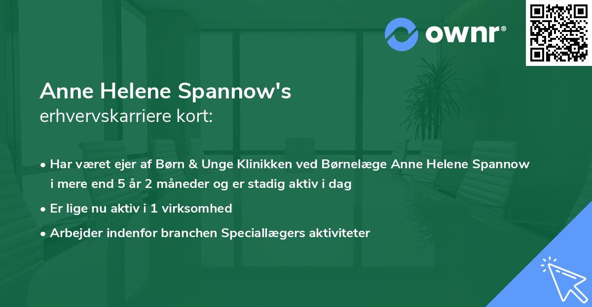 Anne Helene Spannow's erhvervskarriere kort