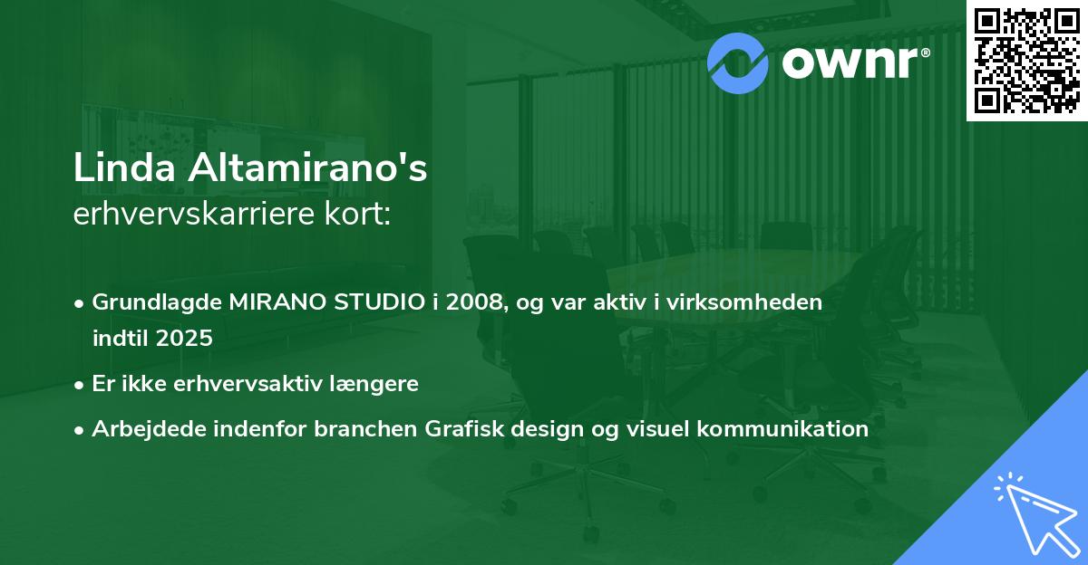 Linda Altamirano's erhvervskarriere kort