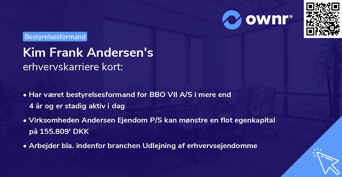 Kim Frank Andersen's erhvervskarriere kort