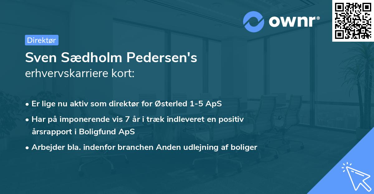 Sven Sædholm Pedersen's erhvervskarriere kort