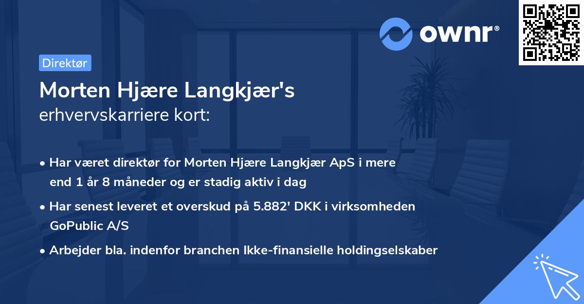 Morten Hjære Langkjær's erhvervskarriere kort