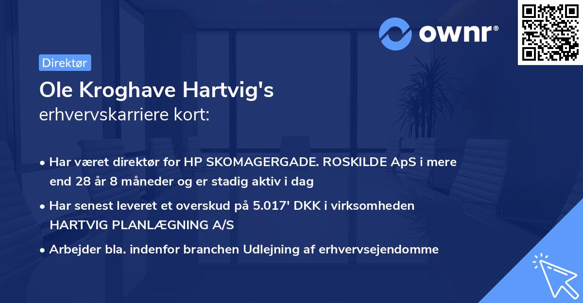 Ole Kroghave Hartvig's erhvervskarriere kort