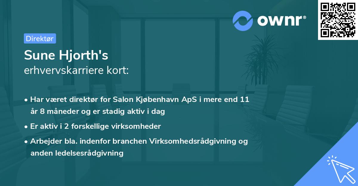 Sune Hjorth's erhvervskarriere kort