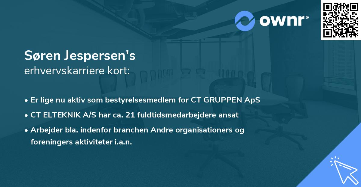 Søren Jespersen's erhvervskarriere kort