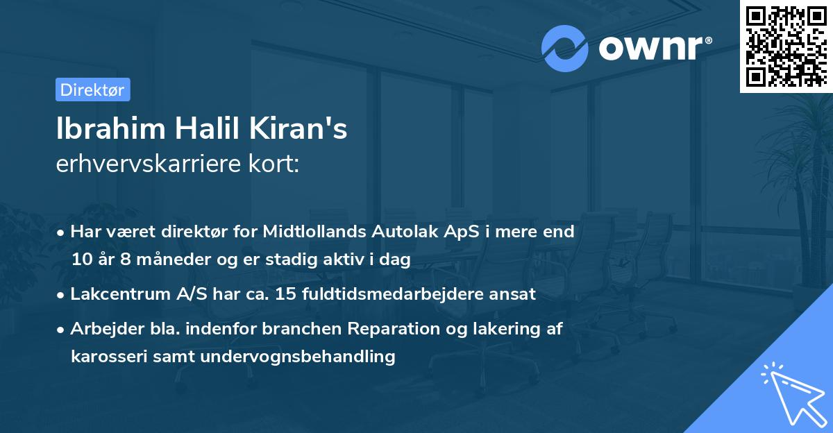 Ibrahim Halil Kiran's erhvervskarriere kort