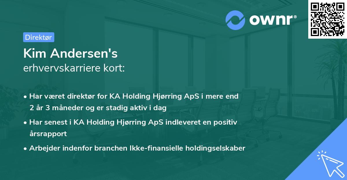 Kim Andersen's erhvervskarriere kort