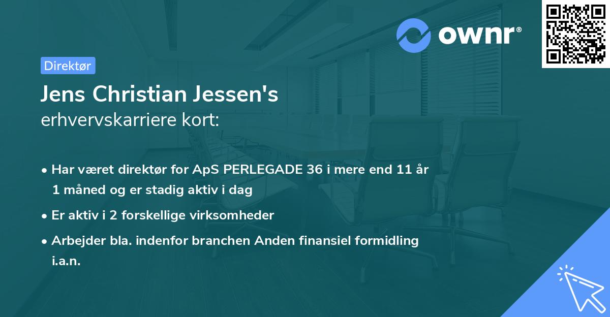 Jens Christian Jessen's erhvervskarriere kort