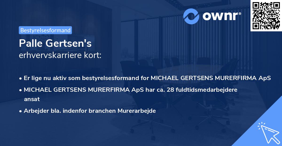 Palle Gertsen's erhvervskarriere kort