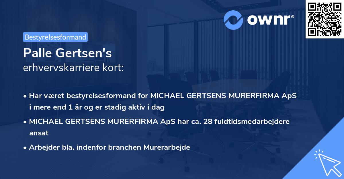 Palle Gertsen's erhvervskarriere kort