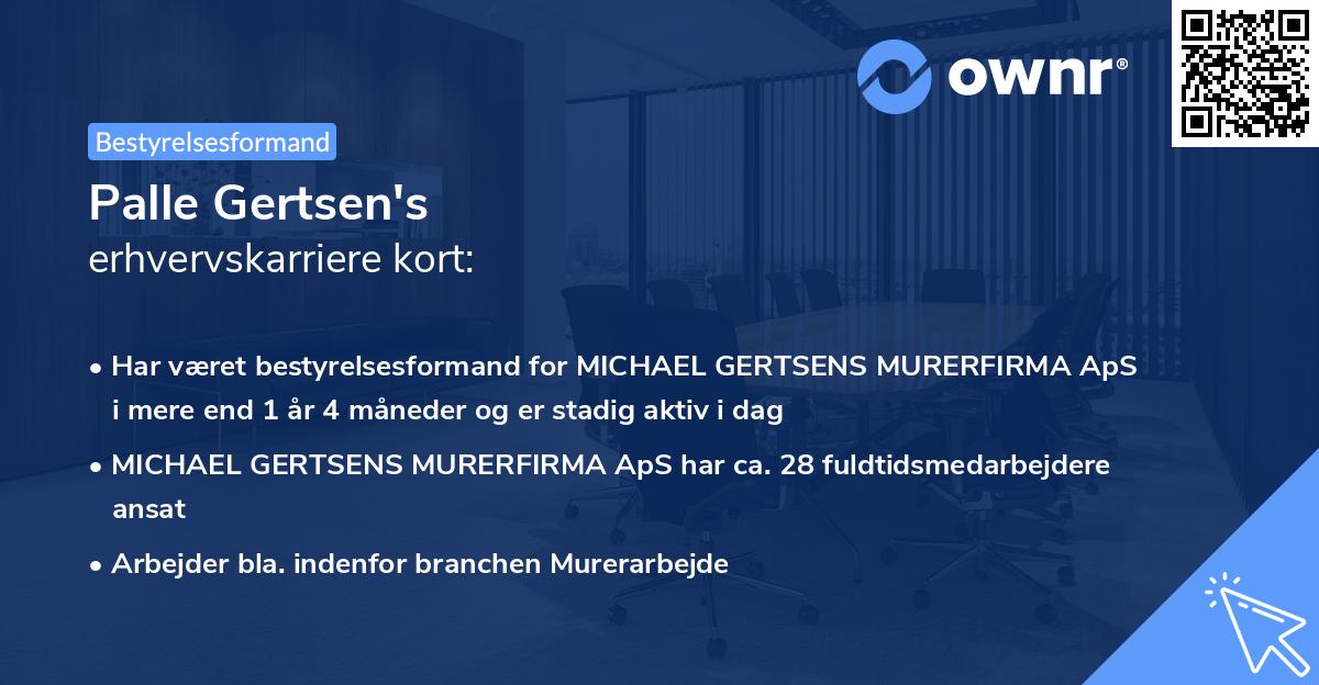 Palle Gertsen's erhvervskarriere kort