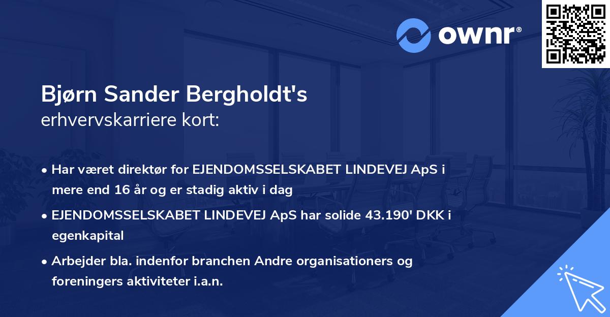 Bjørn Sander Bergholdt's erhvervskarriere kort
