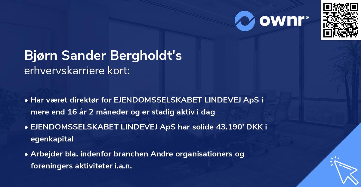 Bjørn Sander Bergholdt's erhvervskarriere kort