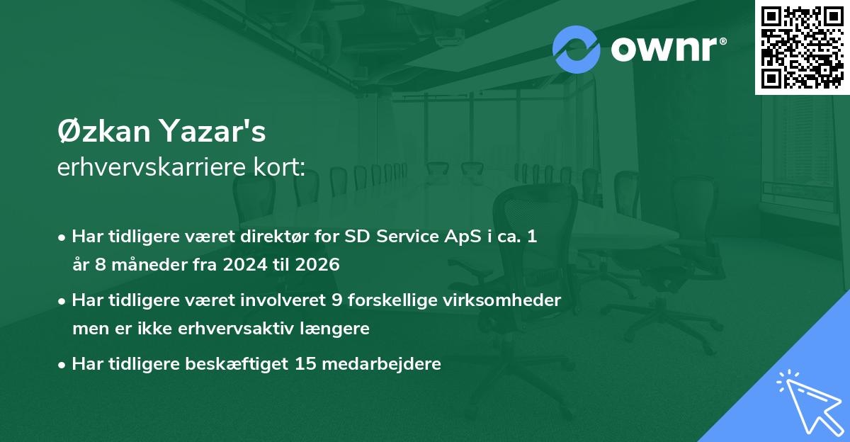 Øzkan Yazar's erhvervskarriere kort