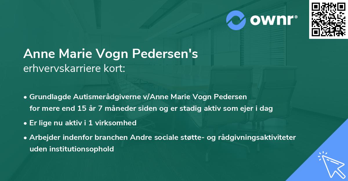 Anne Marie Vogn Pedersen's erhvervskarriere kort
