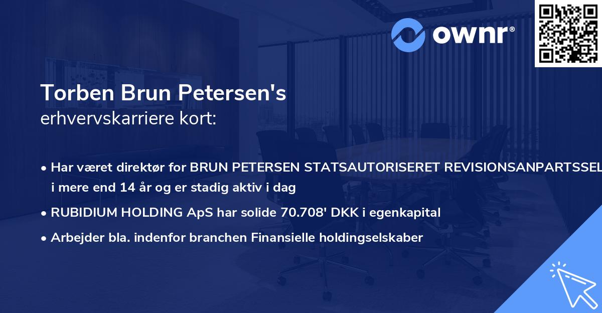 Torben Brun Petersen's erhvervskarriere kort