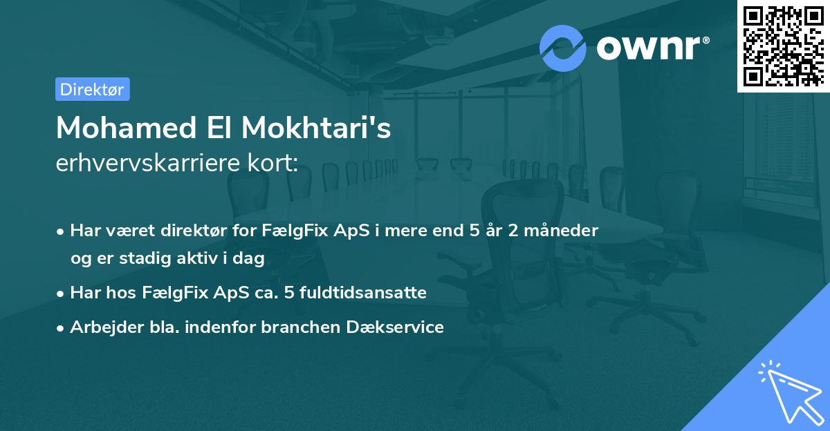 Mohamed El Mokhtari's erhvervskarriere kort