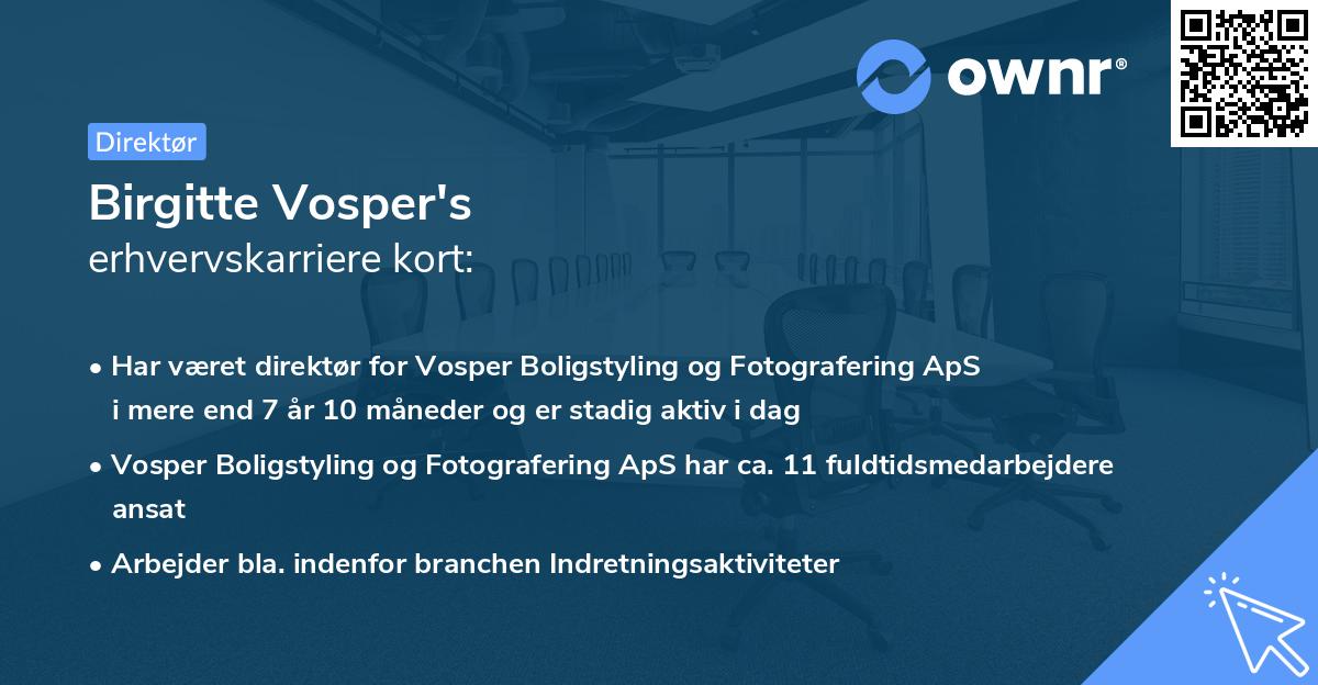 Birgitte Vosper's erhvervskarriere kort
