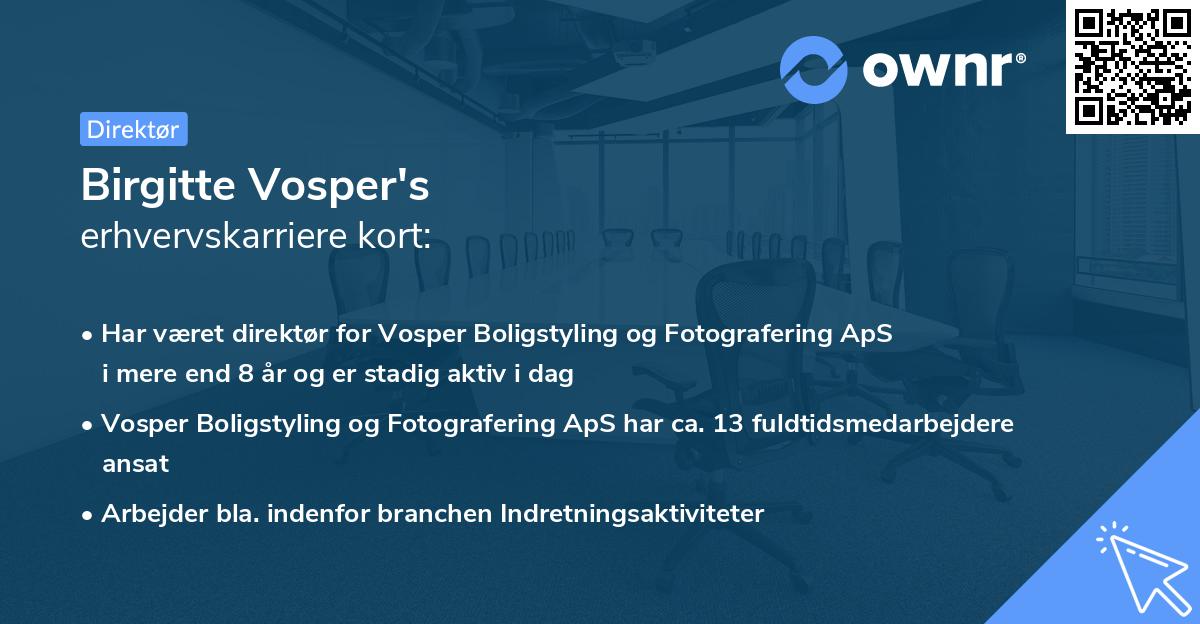 Birgitte Vosper's erhvervskarriere kort