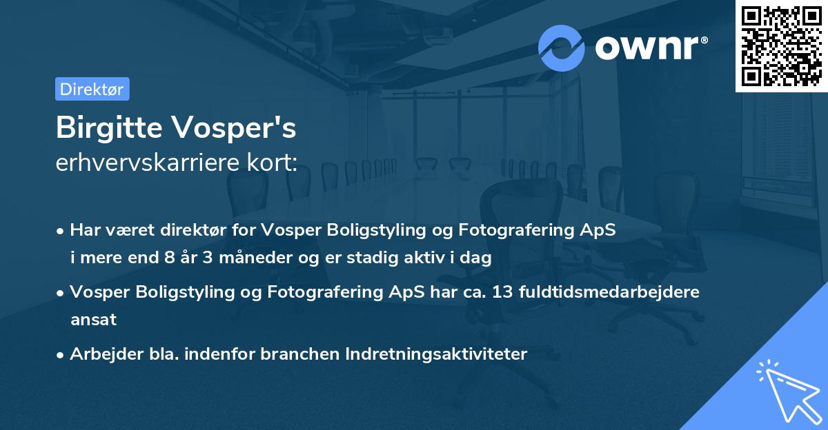 Birgitte Vosper's erhvervskarriere kort