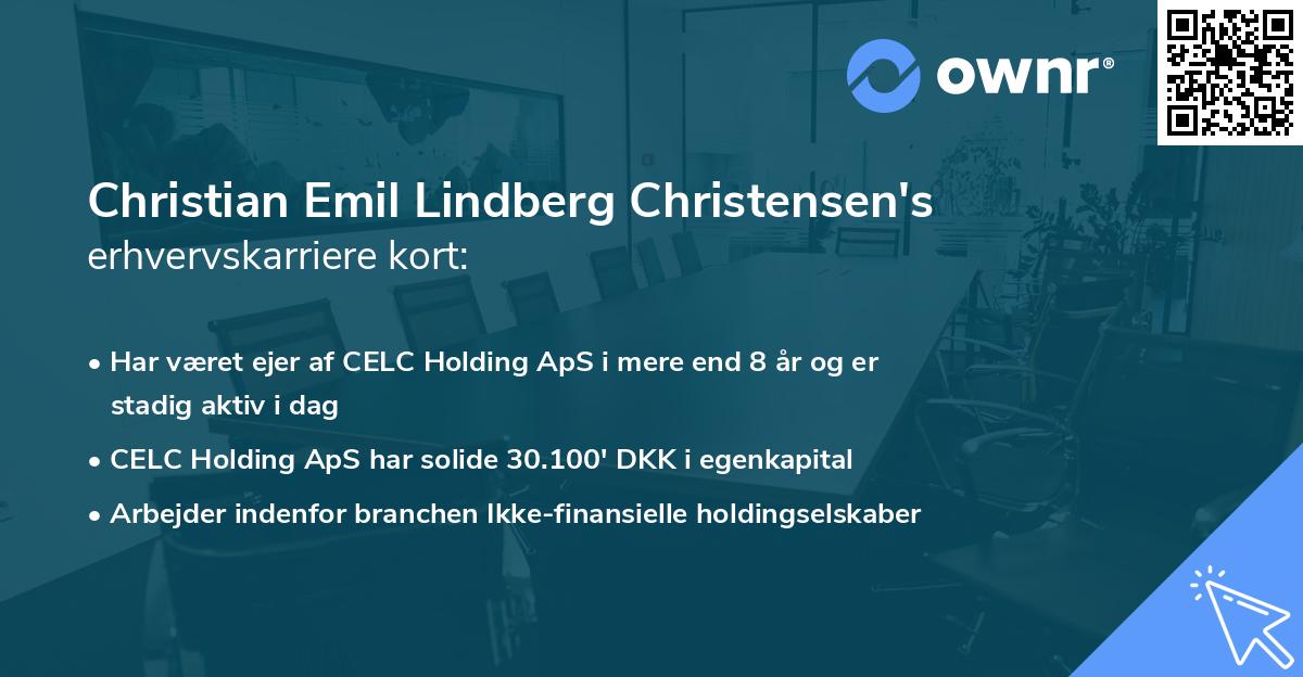 Christian Emil Lindberg Christensen's erhvervskarriere kort