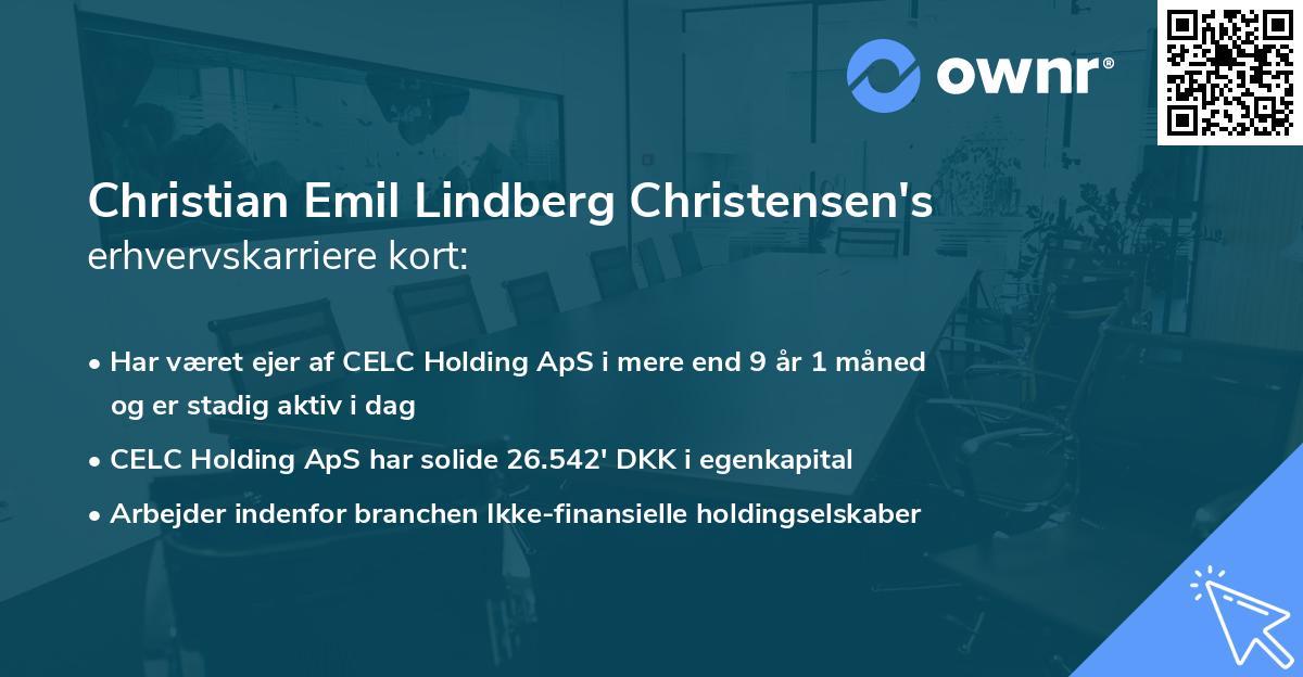 Christian Emil Lindberg Christensen's erhvervskarriere kort