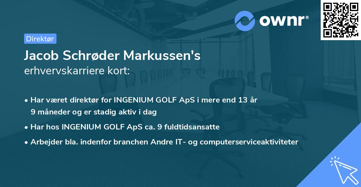 Jacob Schrøder Markussen's erhvervskarriere kort