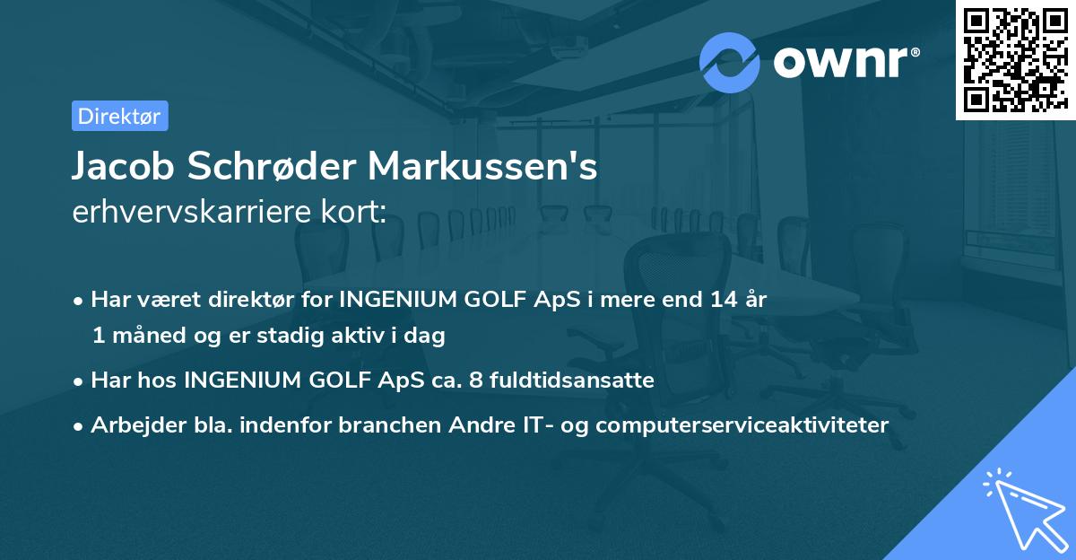 Jacob Schrøder Markussen's erhvervskarriere kort