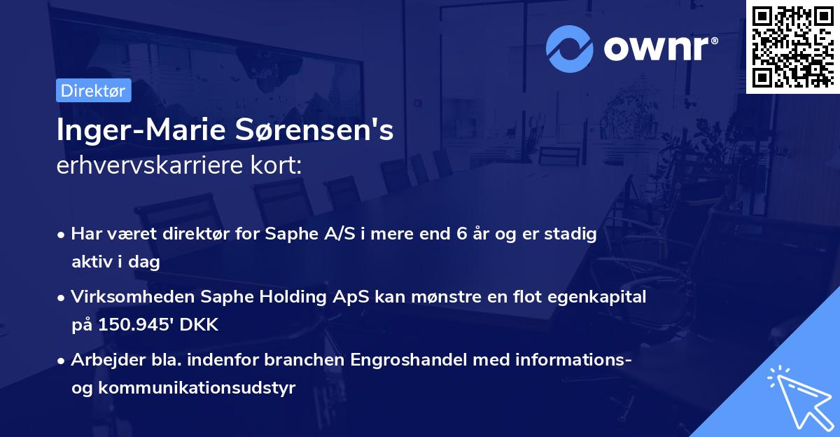 Inger-Marie Sørensen's erhvervskarriere kort