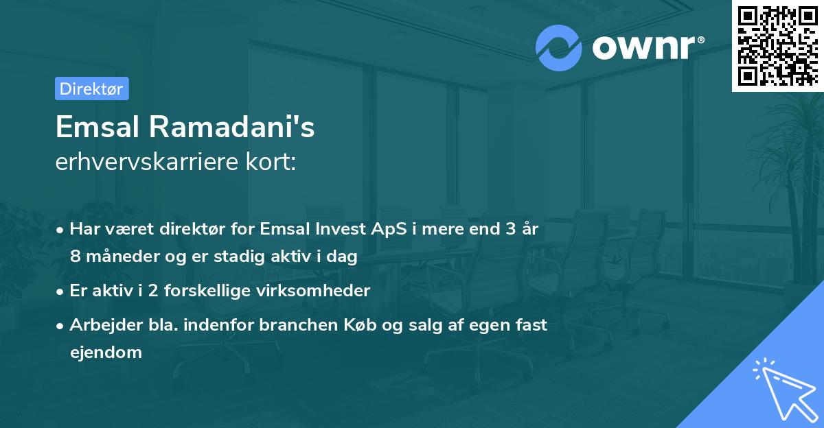 Emsal Ramadani's erhvervskarriere kort