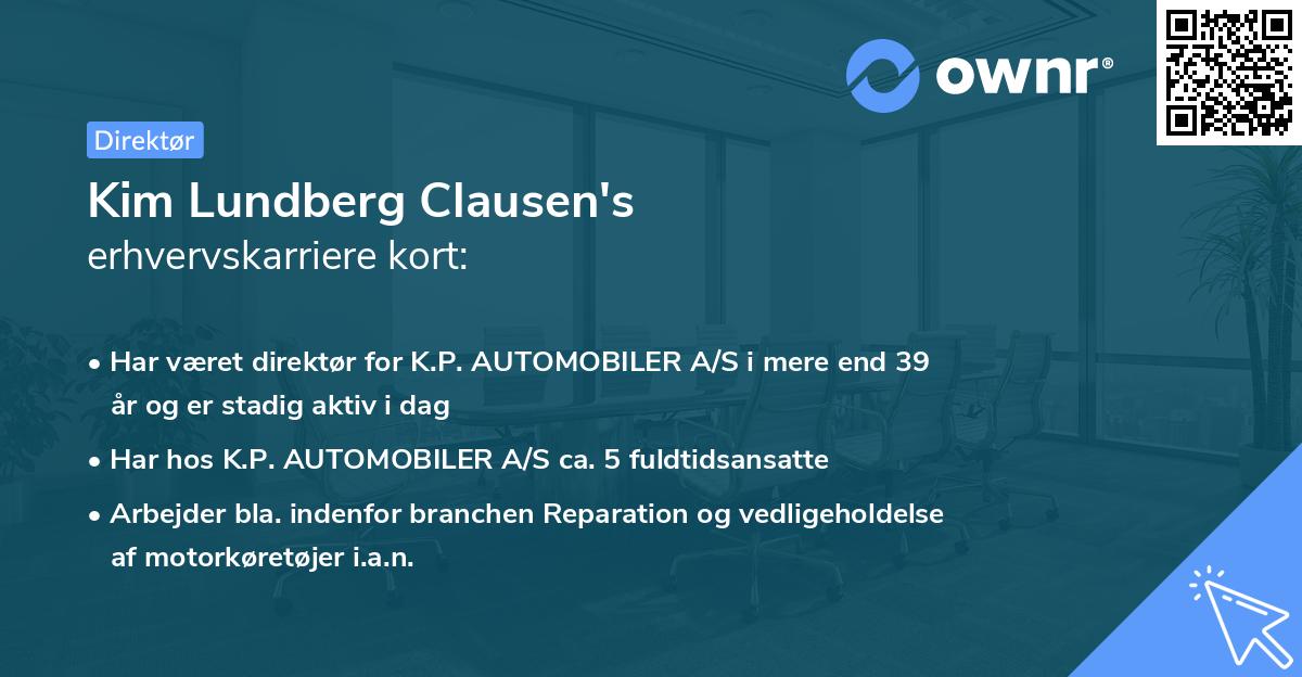 Kim Lundberg Clausen's erhvervskarriere kort
