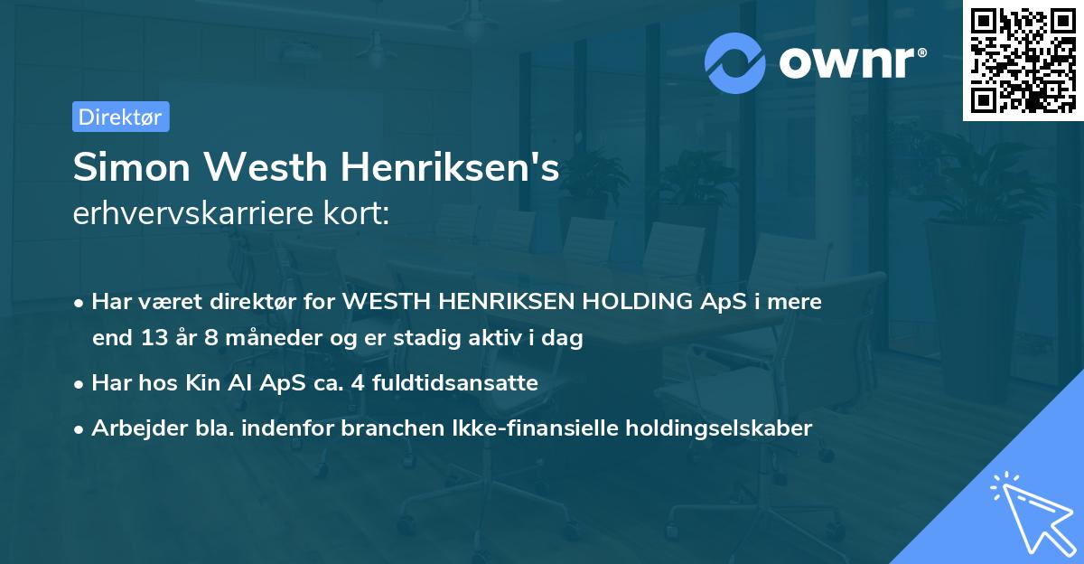 Simon Westh Henriksen's erhvervskarriere kort