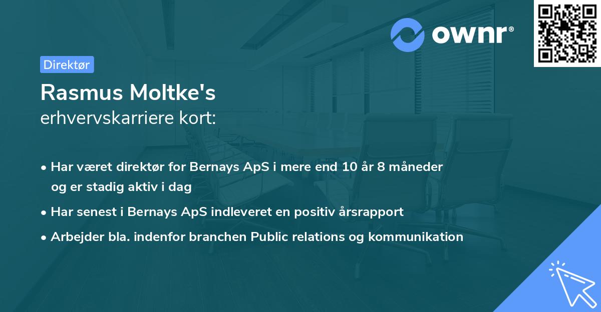 Rasmus Moltke's erhvervskarriere kort