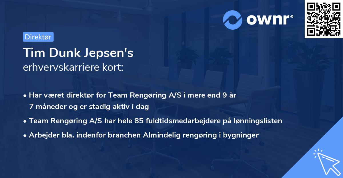 Tim Dunk Jepsen's erhvervskarriere kort