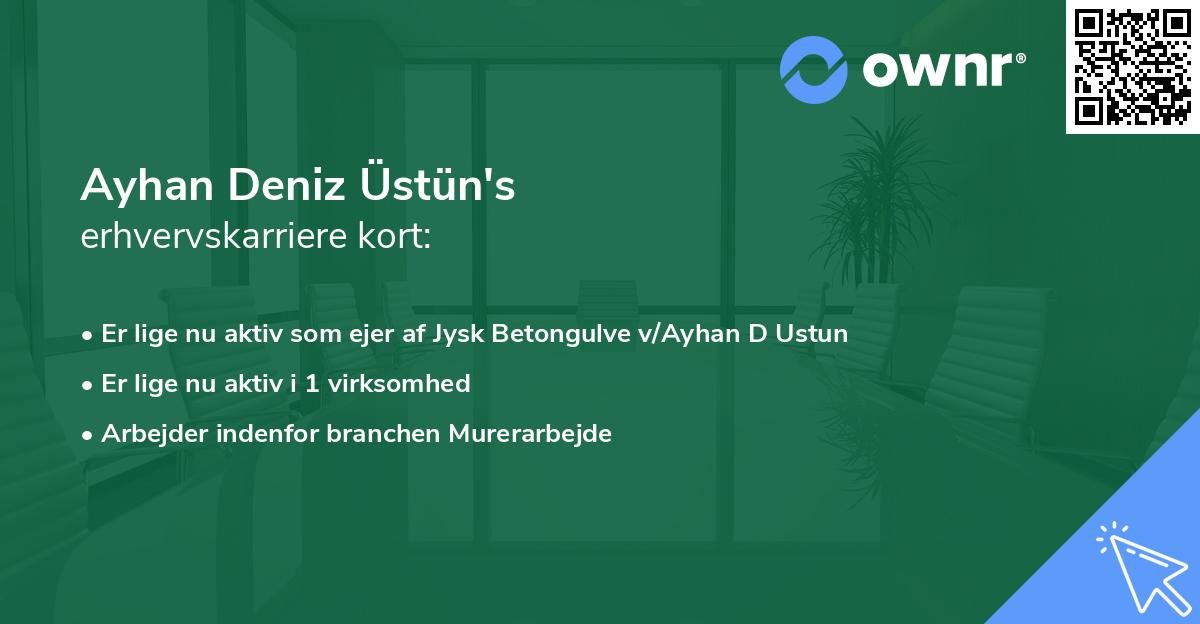 Ayhan Deniz Üstün's erhvervskarriere kort