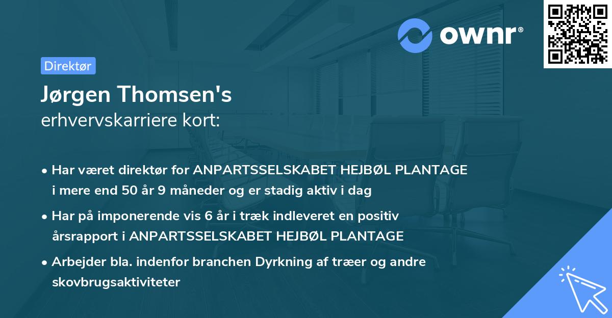 Jørgen Thomsen's erhvervskarriere kort