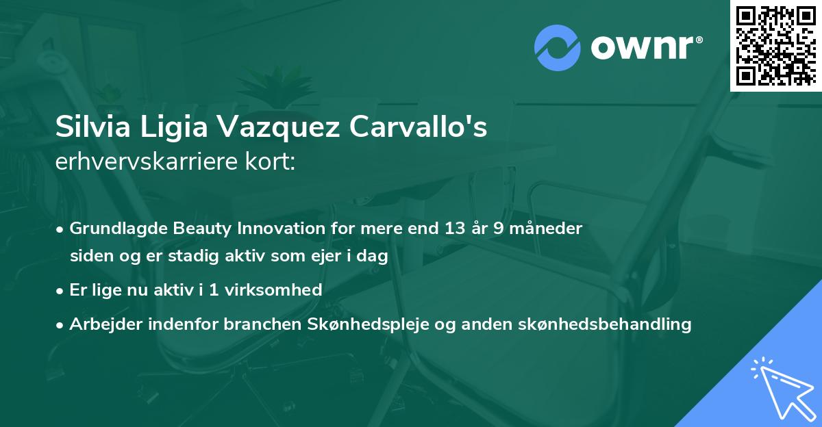 Silvia Ligia Vazquez Carvallo's erhvervskarriere kort