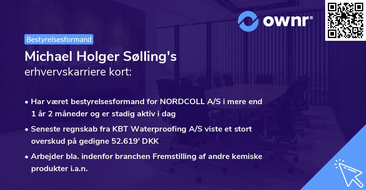 Michael Holger Sølling's erhvervskarriere kort