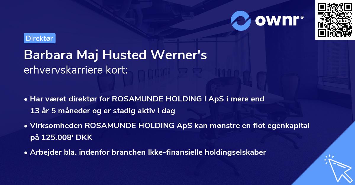 Barbara Maj Husted Werner's erhvervskarriere kort
