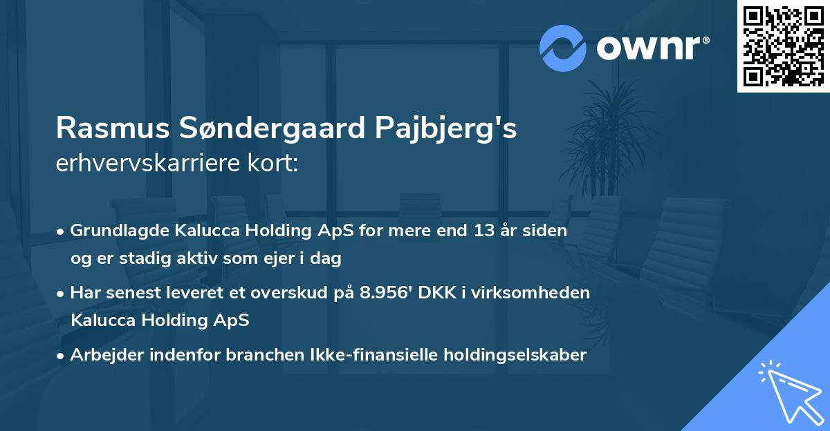 Rasmus Søndergaard Pajbjerg's erhvervskarriere kort