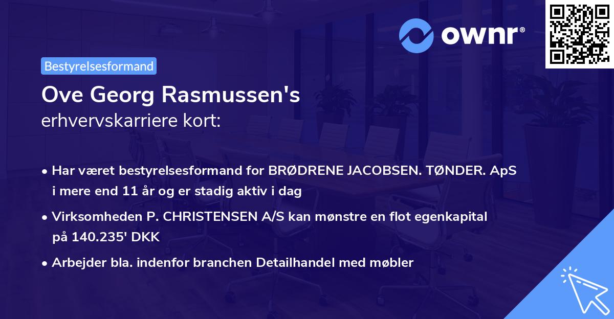 Ove Georg Rasmussen's erhvervskarriere kort
