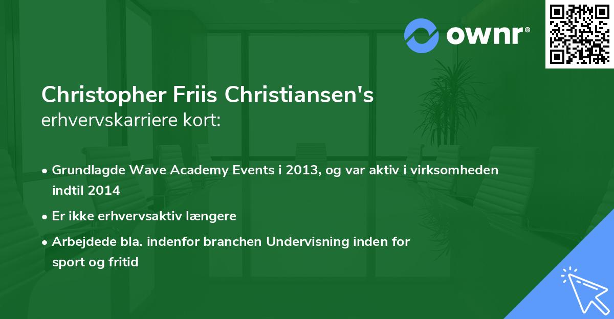 Christopher Friis Christiansen's erhvervskarriere kort