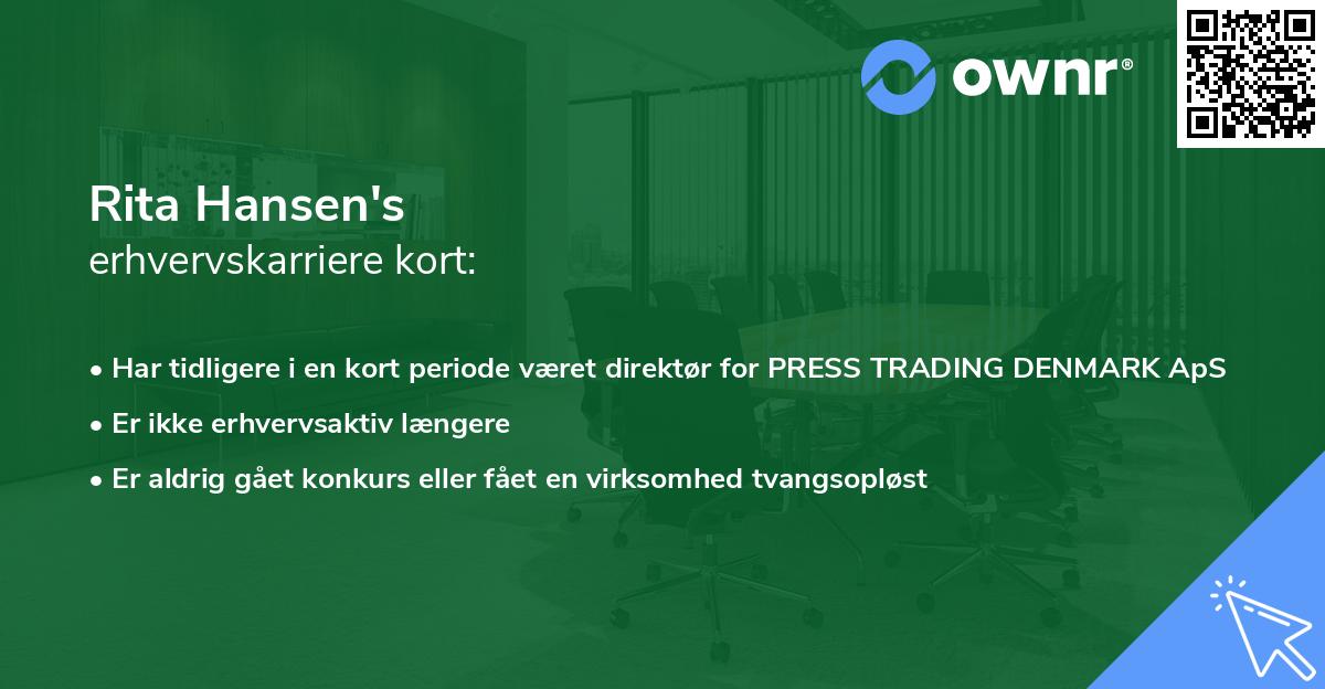 Rita Hansen's erhvervskarriere kort