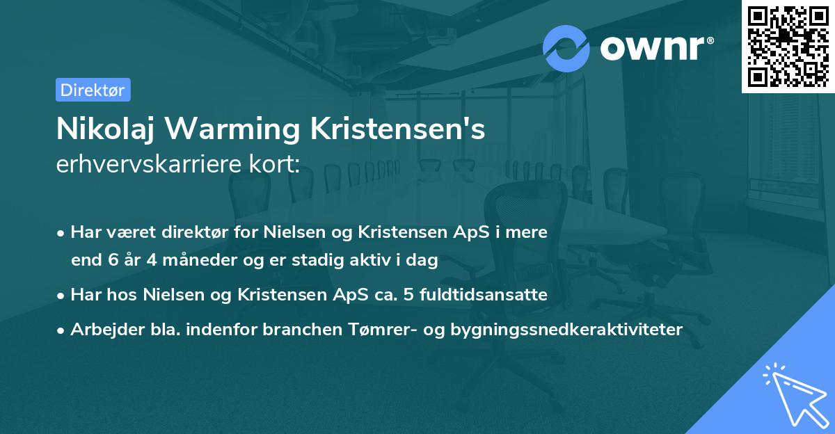Nikolaj Warming Kristensen's erhvervskarriere kort