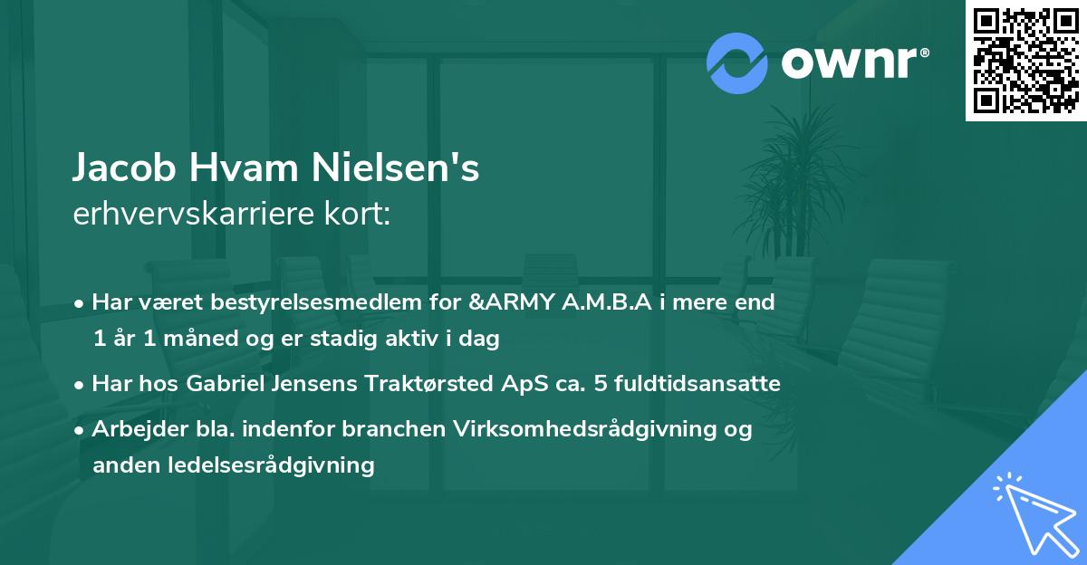 Jacob Hvam Nielsen's erhvervskarriere kort