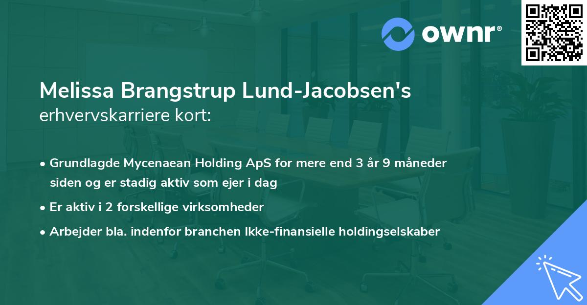 Melissa Brangstrup Lund-Jacobsen's erhvervskarriere kort