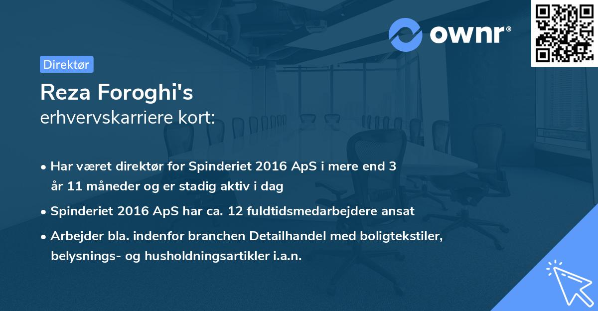 Reza Foroghi's erhvervskarriere kort