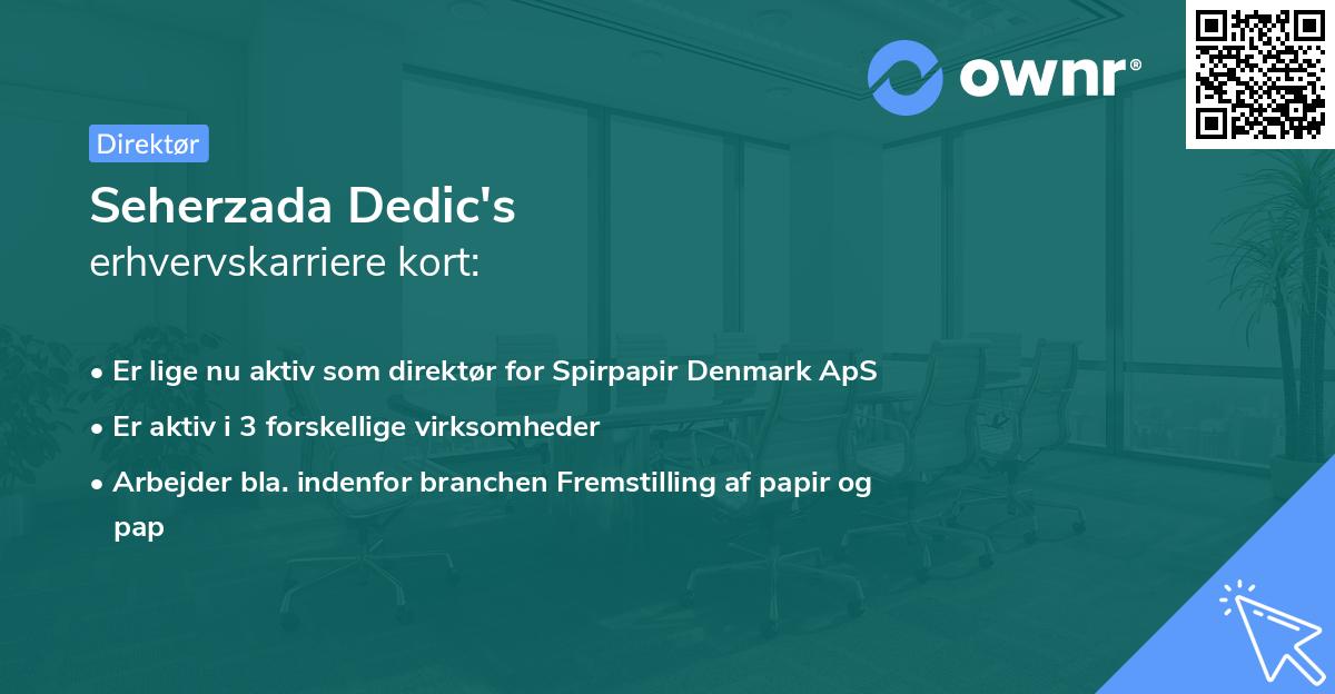 Seherzada Dedic's erhvervskarriere kort