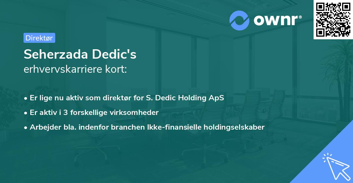 Seherzada Dedic's erhvervskarriere kort