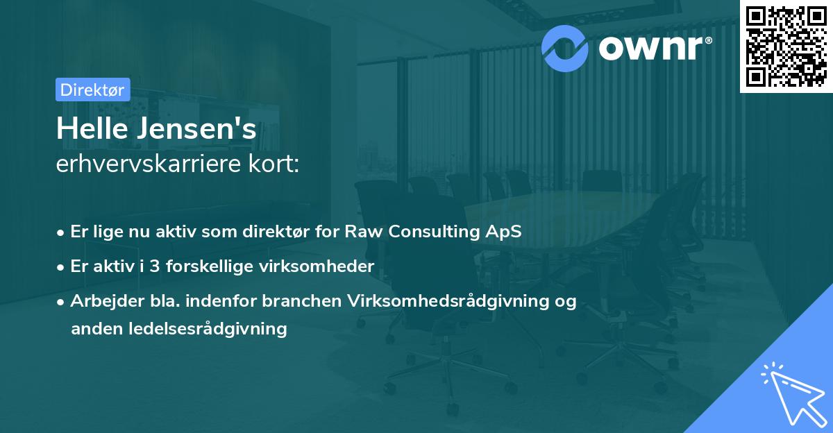 Helle Jensen's erhvervskarriere kort